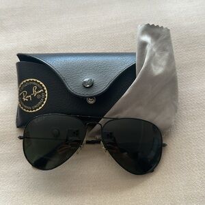 Ray ban black aviator sunglasses polarized